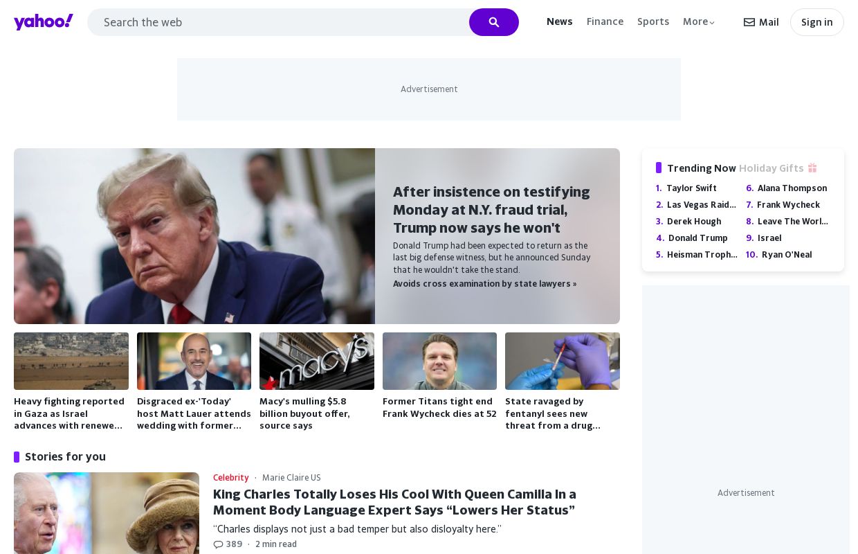 Yahoo | Mail, Weather, Search, Politics, News, Finance, Sports & Videos